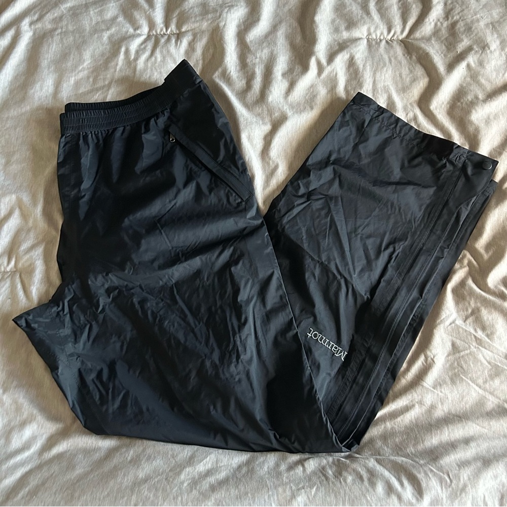 Marmot Men's PreCip Eco Full Zip Black Outerwear Rain Windbreaker Gorpcore Pants - Picture 10 of 14